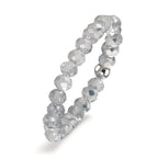 Bague Acier inoxydable Cristal argent, 3 mm