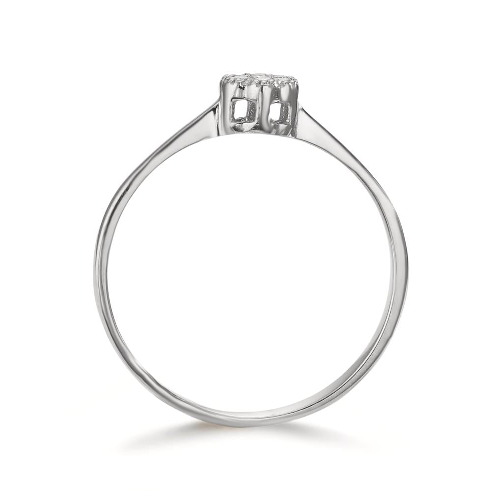 Fingerring 750/18 K Weissgold Diamant 0.06 ct, 7 Steine, w-si