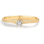 Bague solitaire Or jaune 18K Diamant 0.09 ct, w-si