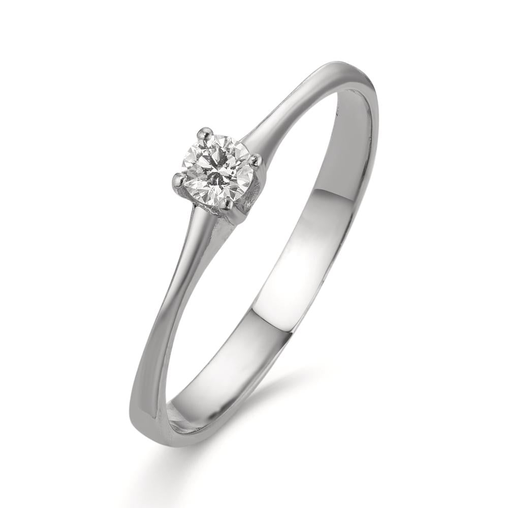 Bague solitaire Or blanc 18K Diamant 0.09 ct, w-si
