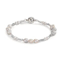 Bracelet Acier inoxydable Cristal gris perle d'eau douce gris 18 cm