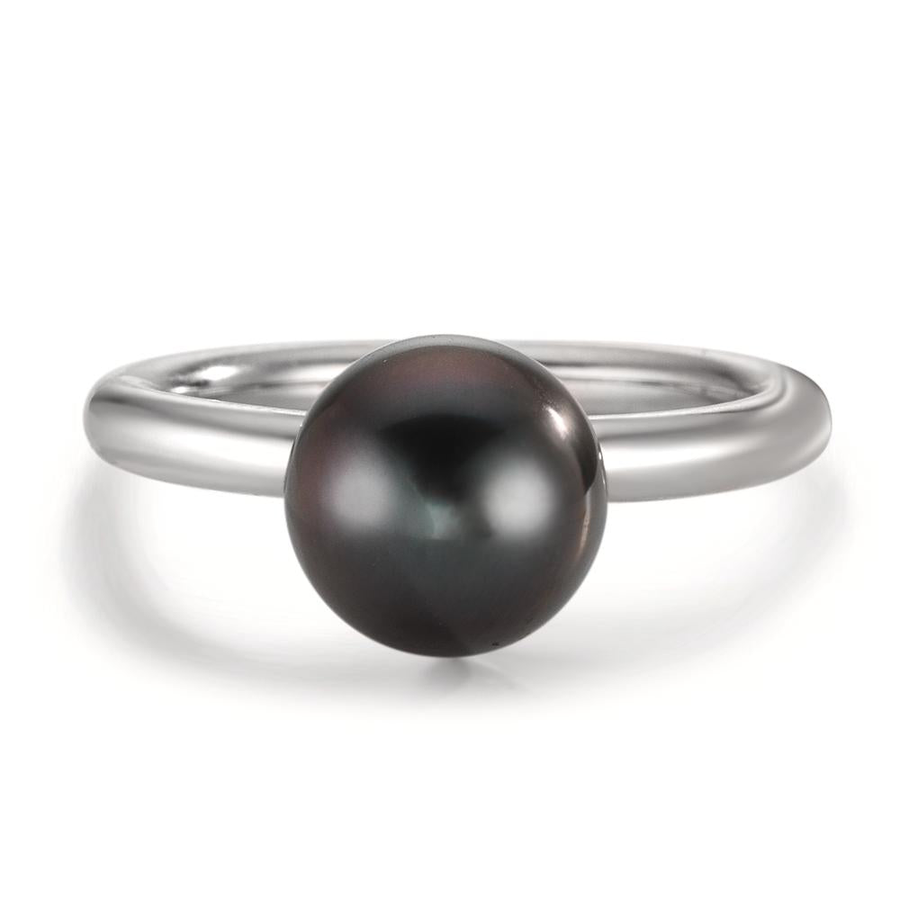 Bague Argent Rhodié perle de Tahiti 8-9 mm