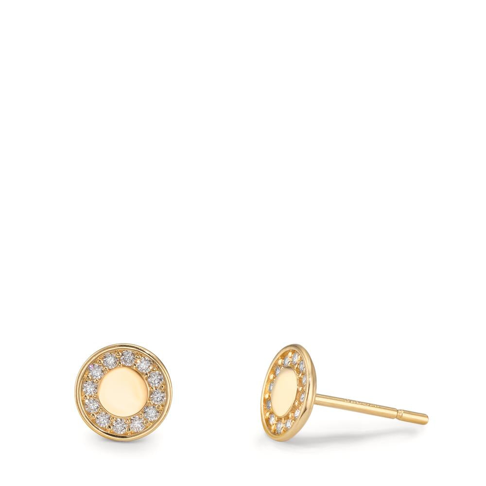 Clous d'oreilles Or jaune 9K Zircone Ø6 mm