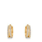Créoles à charnières Or jaune 9K Zircone 36 Pierres