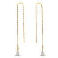 Boucles d'oreilles pendantes Or jaune 9K Zircone 4 Pierres