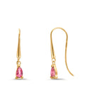Pendant d'oreilles Or jaune 9K Topaze rose, 2 Pierres