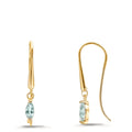 Pendant d'oreilles Or jaune 9K Topaze bleu clair, 2 Pierres