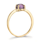 Bague Or jaune 9K Améthyste 5.5 mm