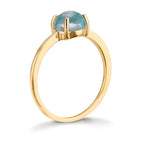 Bague Or jaune 9K Topaze bleu clair, 5.5 mm