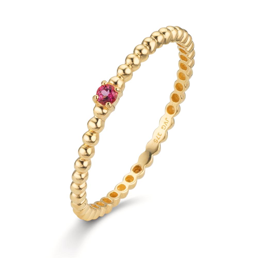 Bague Or jaune 9K Topaze rose