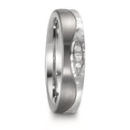 Alliance Acier inoxydable, Titane Diamant 0.045 ct, 3 Pierres, w-si