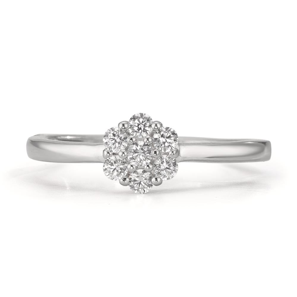 Bague Argent Zircone 7 Pierres Rhodié