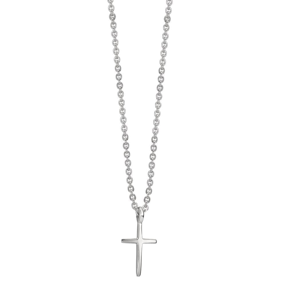 Collier Argent Rhodié Croix 38-42 cm