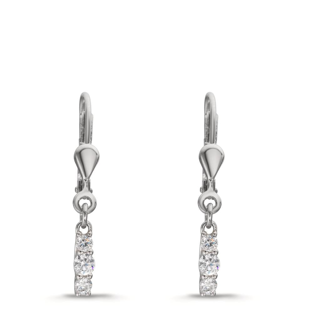 Pendant d'oreilles Argent Zircone 6 Pierres Rhodié