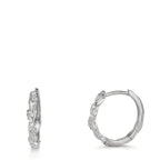 Créoles à charnières Argent Zircone 26 Pierres Rhodié