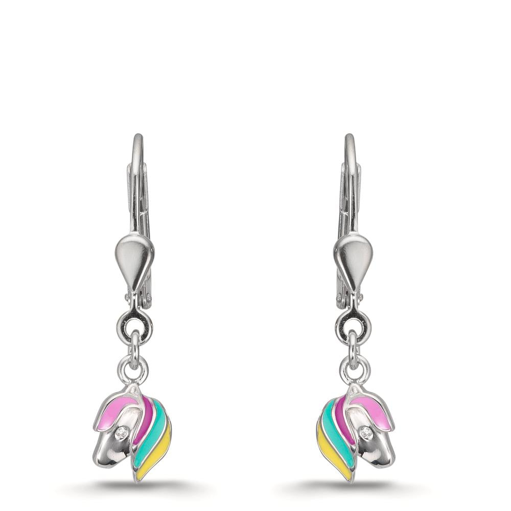 Pendant d'oreilles Argent Rhodié Cheval