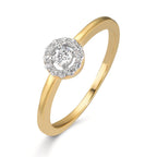 Bague Or jaune 9K Zircone