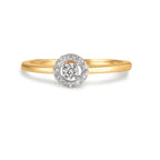 Bague Or jaune 9K Zircone