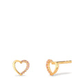 Clous d'oreilles Or jaune 9K Zircone rose Coeur Ø6.5 mm