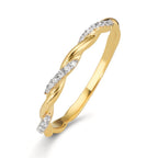 Bague Or jaune 9K Zircone 18 Pierres
