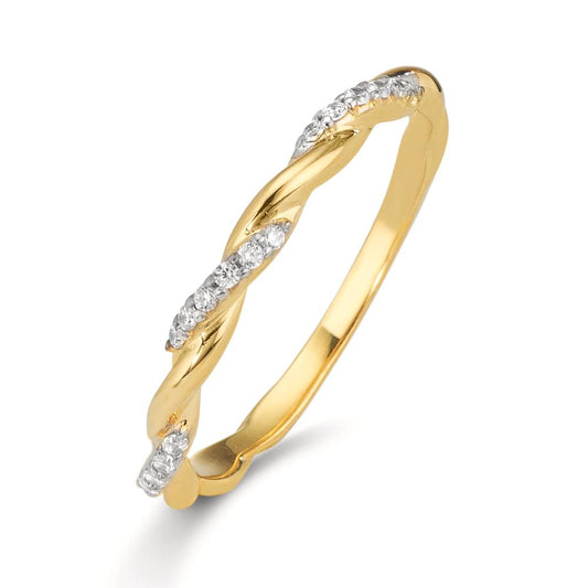 Fingerring 375/9 K Gelbgold Zirkonia 18 Steine