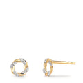Clous d'oreilles Or jaune 9K Zircone 16 Pierres Ø6.5 mm
