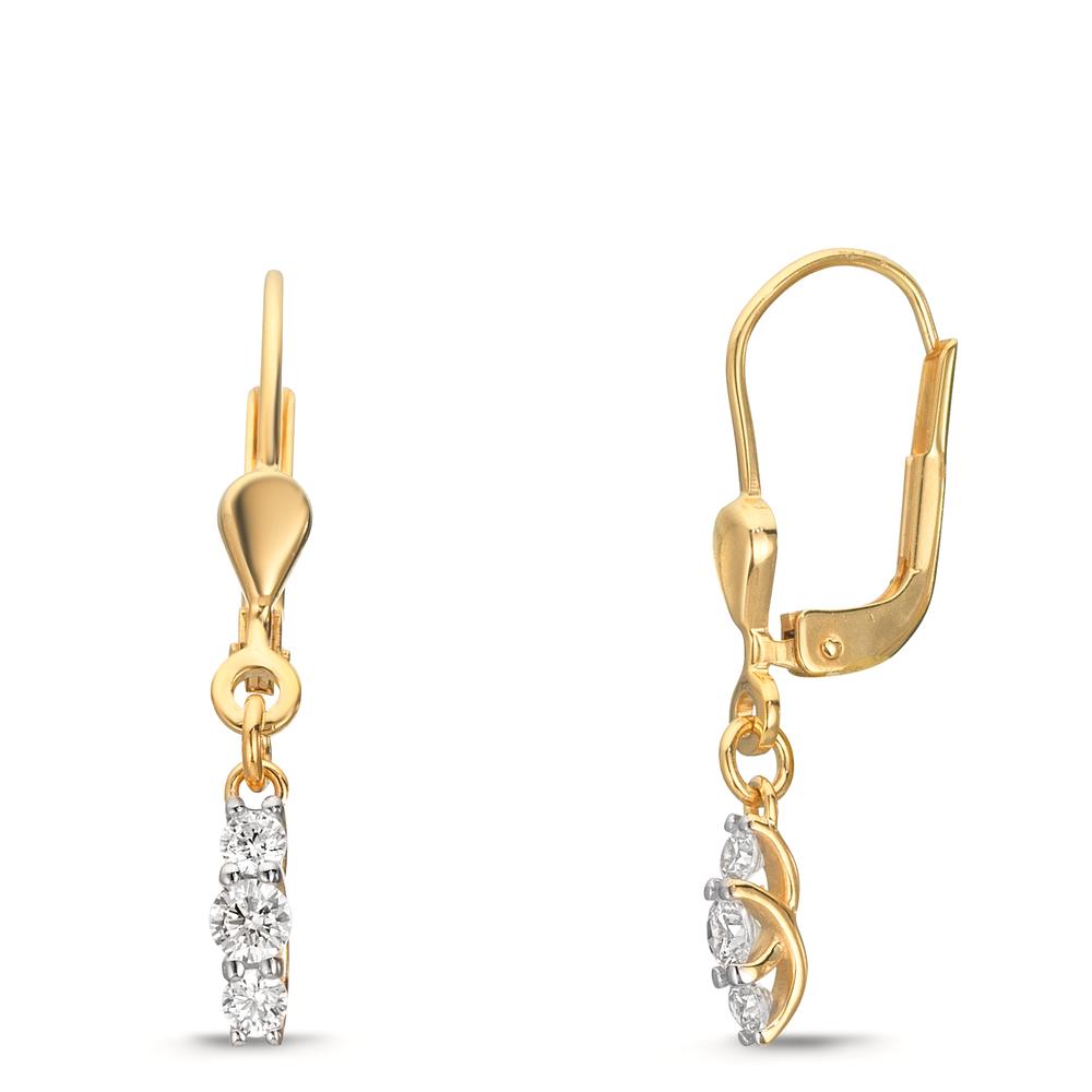 Ohrhänger 375/9 K Gelbgold Zirkonia 6 Steine
