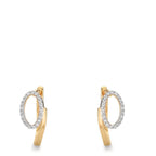 Créoles à charnières Or jaune 9K Zircone