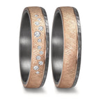 Alliance Tantale 999, Or rose 14K Diamant 0.105 ct, 12 Pierres, w-si