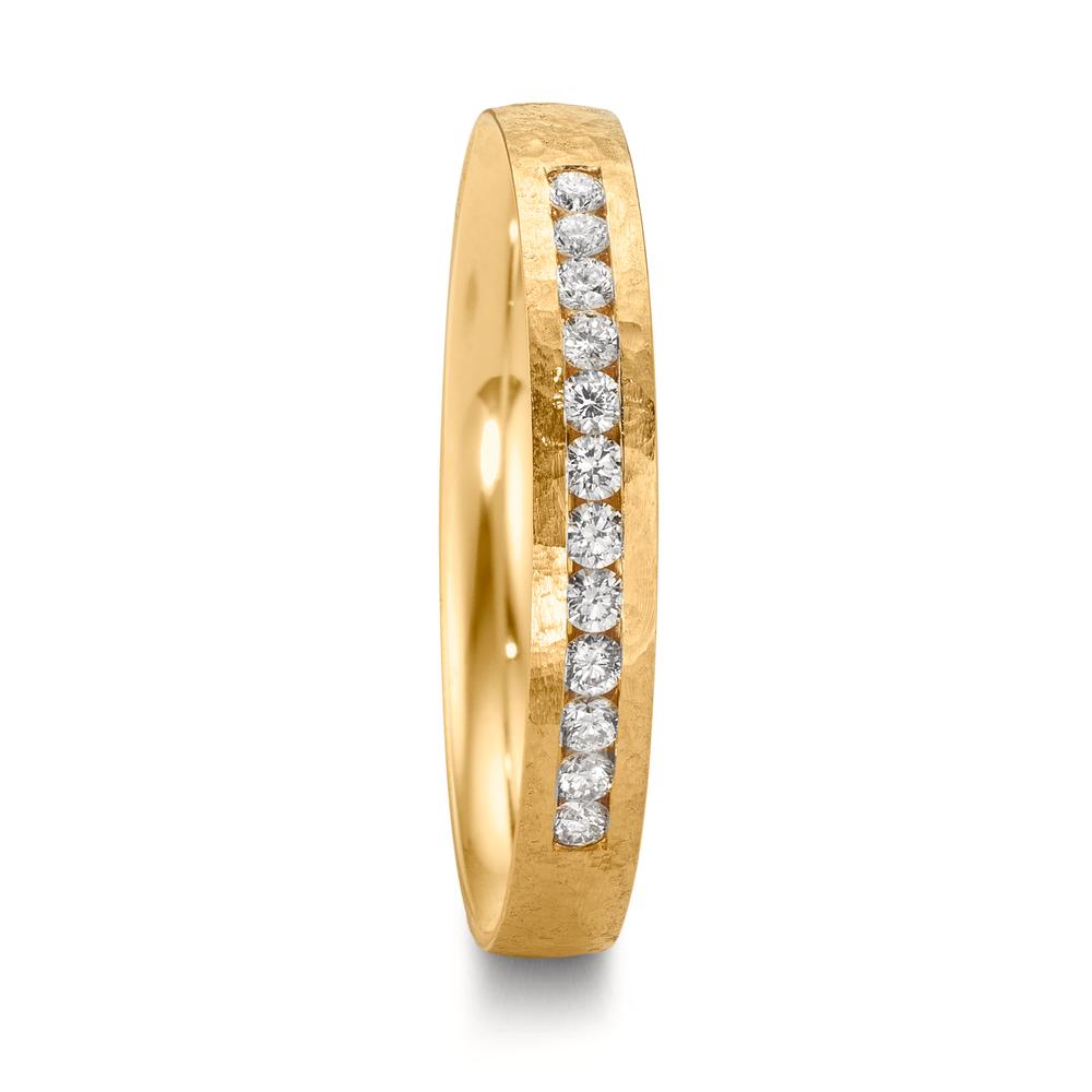 Partnerring 750/18 K Gelbgold Diamant 0.18 ct, 12 Steine, w-si