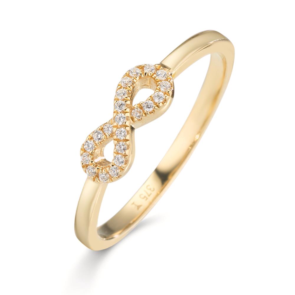 Bague Or jaune 9K Zircone Infini