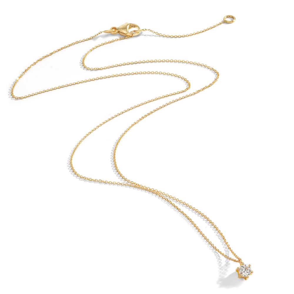 Collier Or jaune 18K Diamant 0.15 ct, w-si 42-45 cm