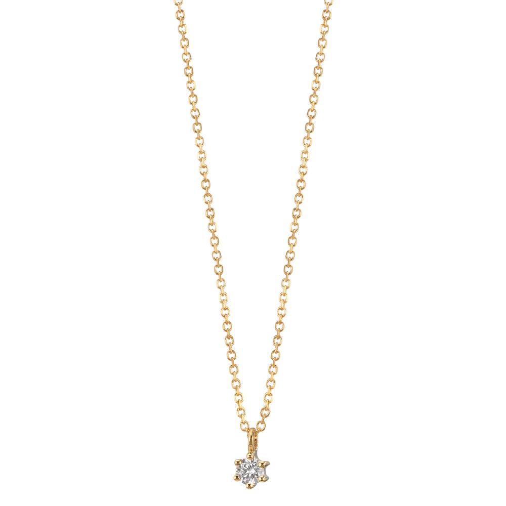 Collier 750/18 K Gelbgold Diamant 0.05 ct, w-si 42-45 cm verstellbar