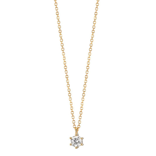 Collier 750/18 K Gelbgold Diamant 0.10 ct, w-si 42-45 cm verstellbar