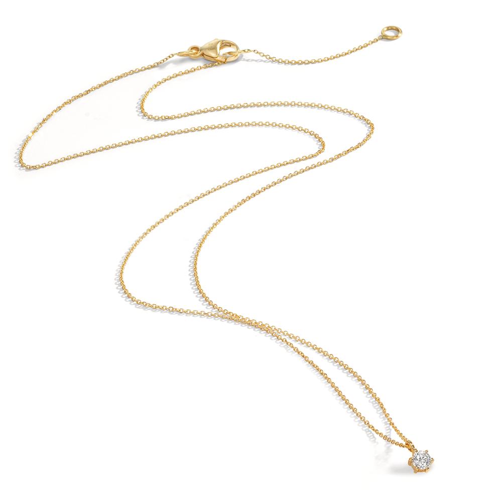 Collier Or jaune 18K Diamant 0.10 ct, w-si 42-45 cm