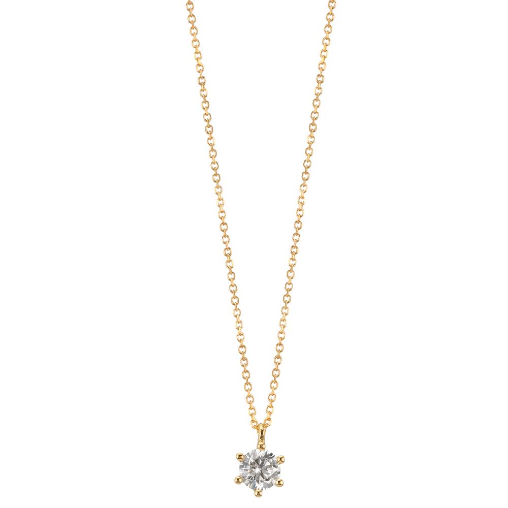 Collier Or jaune 18K Diamant 0.25 ct, w-si 42-45 cm