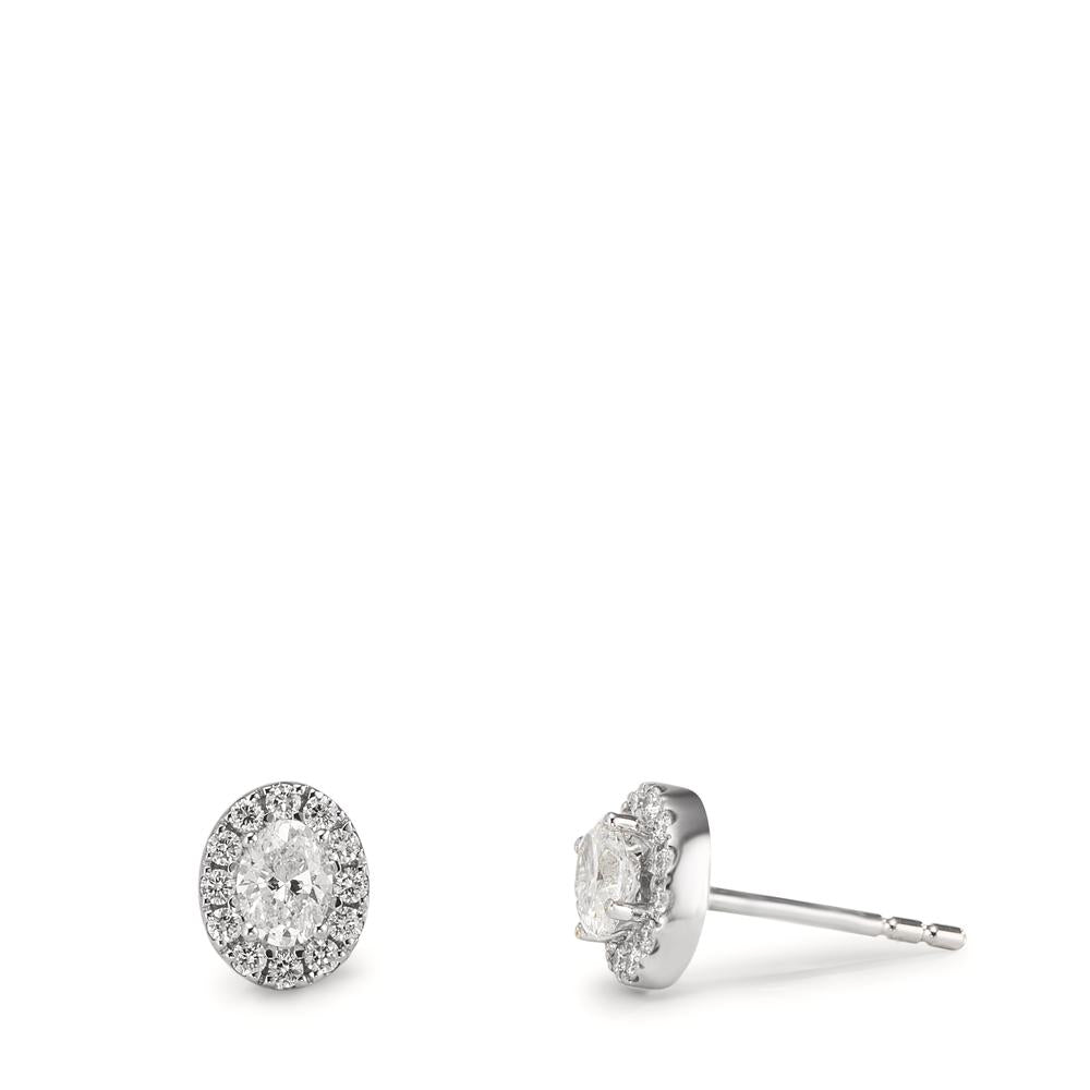 Clous d'oreilles Or blanc 18K Diamant 0.58 ct, w-si