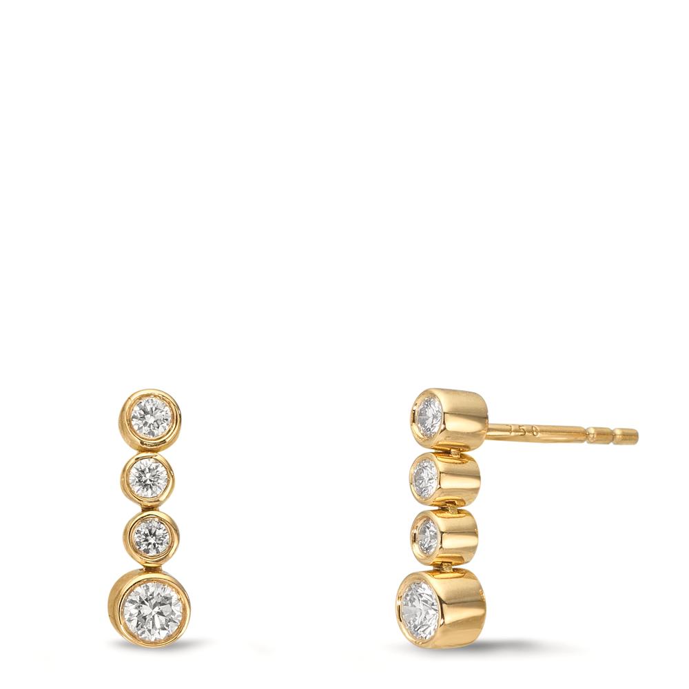 Pendant d'oreilles Or jaune 18K Diamant 0.27 ct, 8 Pierres, w-si