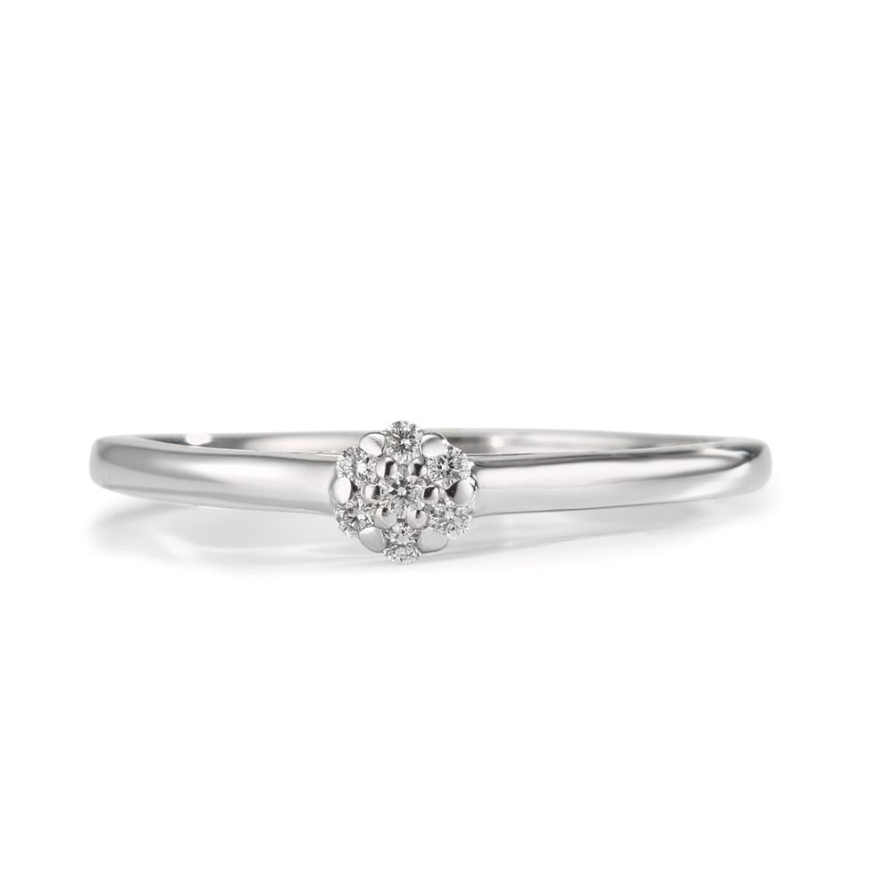 Bague Or blanc 18K Diamant 0.06 ct, 7 Pierres, w-si