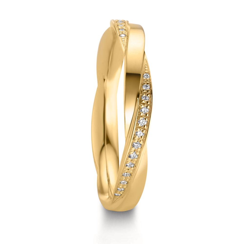 Alliance Or jaune 18K Diamant 0.12 ct, 39 Pierres, w-vsi