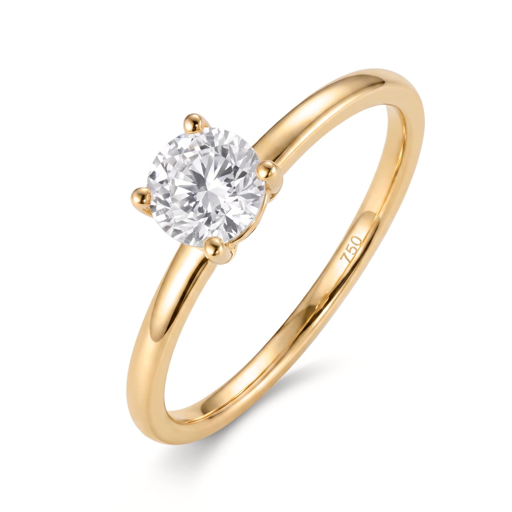 Bague De Mariage Femme Diamant Ovale 2,50 Ct - Or Jaune 14 Carats, Taille Sur Mesure