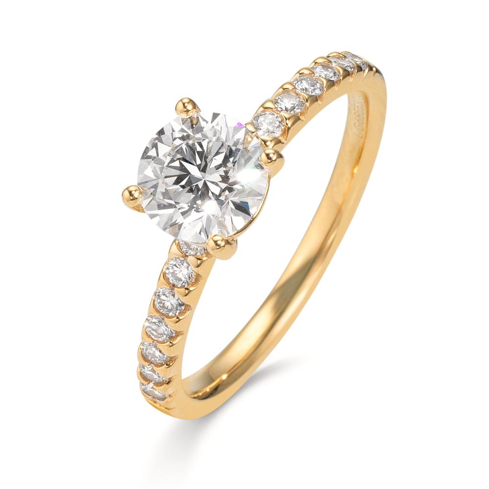 Bague De Fiançailles/cocktail Diamant Ovale 2.50 Ct Lab - Plaqué Or 14k Jaune, Taille Adaptable