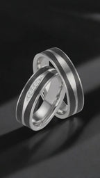 Alliance Platine 950, Carbone Diamant 0.034 ct, 5 Pierres, w-si
