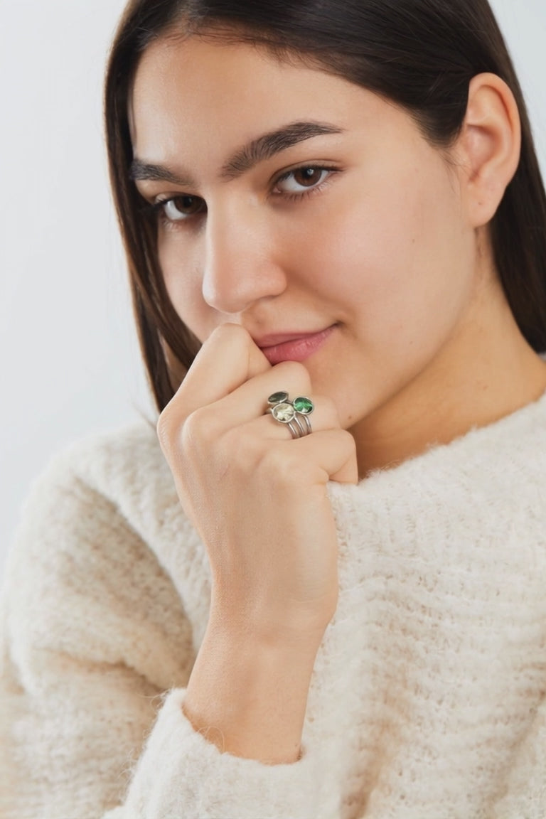 Bague Acier inoxydable Zircone blanc Ø9.5 mm