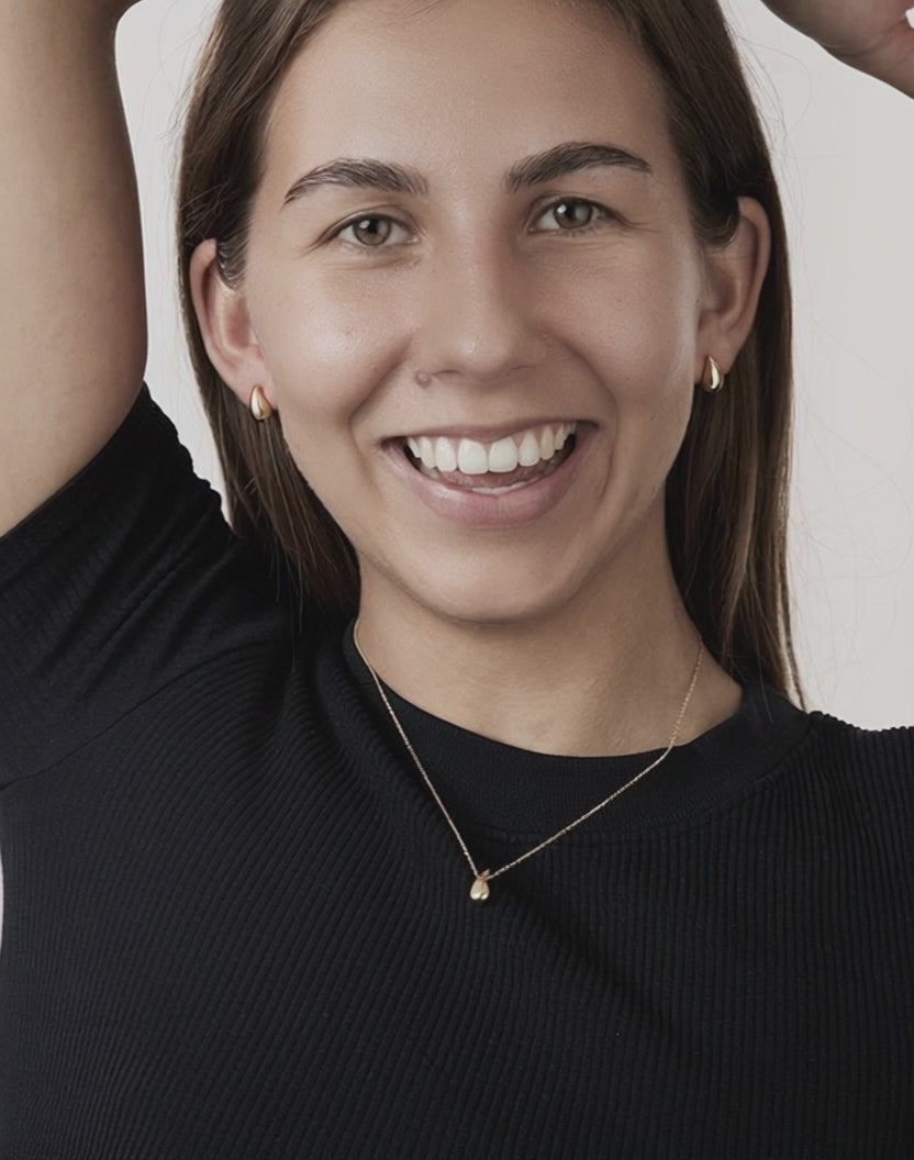 Collier Silber gelb vergoldet Tropfen 42-45 cm verstellbar