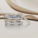 Bague d'éternité Or blanc 18K Diamant blanc, 1 ct, 25 Pierres, brillant, w-si
