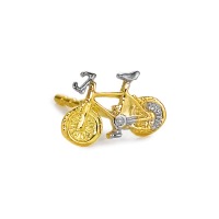 Clous d'oreille à l'unité Or jaune 750/18 K Vélo Cross-188231