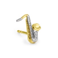 Clous d'oreille à l'unité Or jaune 750/18 K saxophone-188246