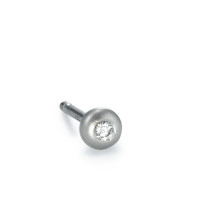 Clous d'oreille à l'unité Platine 950 Diamant 0.02 ct Ø4 mm-515848