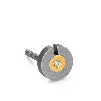 Clous d'oreille à l'unité Or jaune 750/18 K, Titane Diamant 0.01 ct Ø5.5 mm-525495
